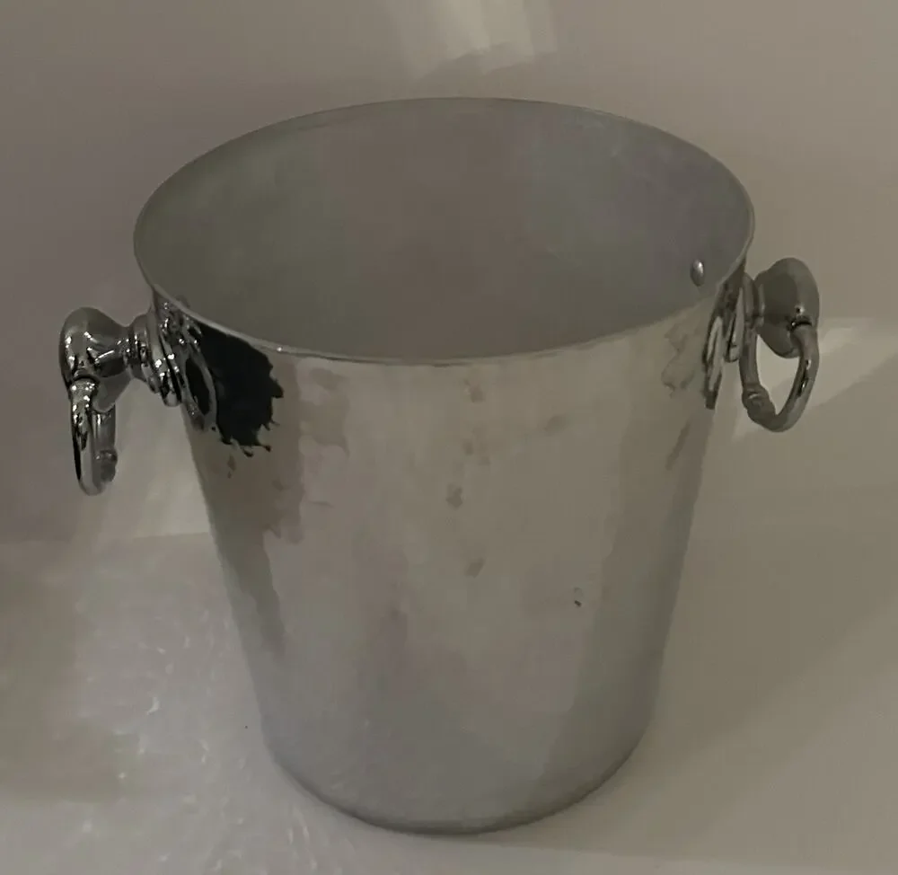 Mauviel Hammered Aluminum Wine Ice Bucket With Stainless Steel Handles